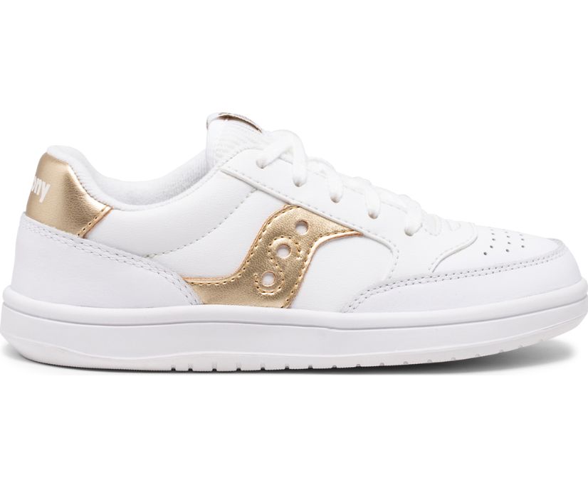 Saucony Jazz Court Kids' Sneakers White / Gold | Canada 813UZGT